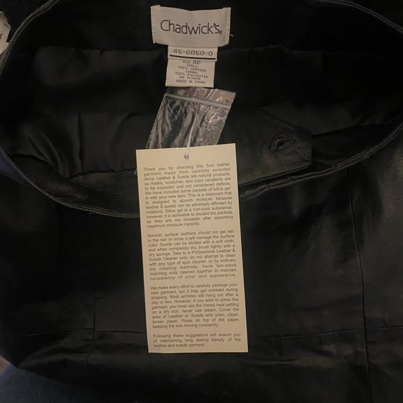 Chadwicks of Boston Black Leather Mini Skirt Womens 4P NWT - Picture 5 of 9